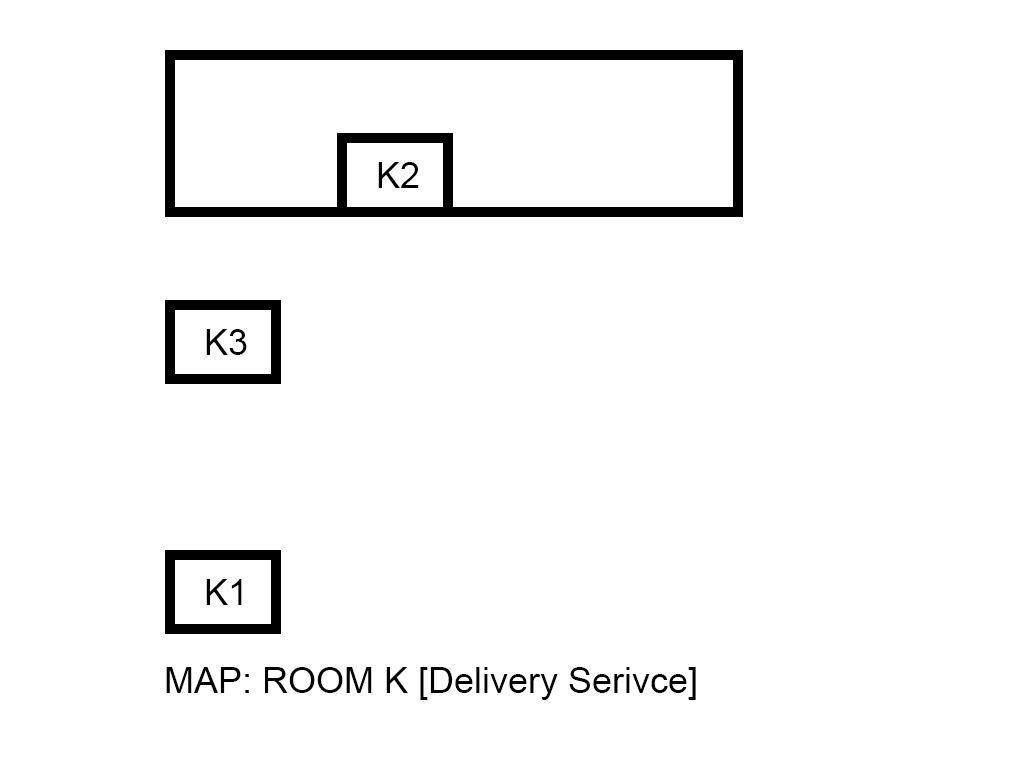 Image, map. Room K(K1~K3). Delivery Service